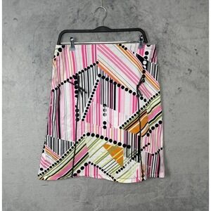 Y2K Mod Geometric Print Mini Skirt Large Artsy Retro Funky Party Statement Piece